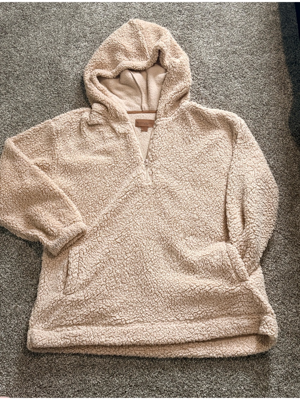 UGG Koolaburra Cream Sherpa Half-Zip Hoodie Sweater